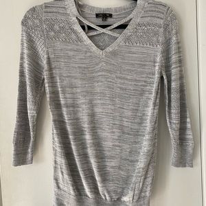 Grey cross front top